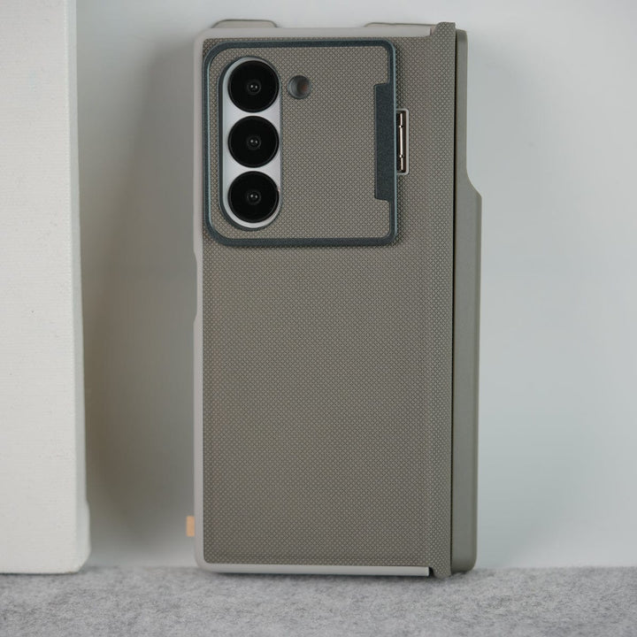 FRATO Fold 6 Collection Samsung Galaxy Z Fold 6 Premium Leather Textured Flip Case with Metal Kick Stand Cover