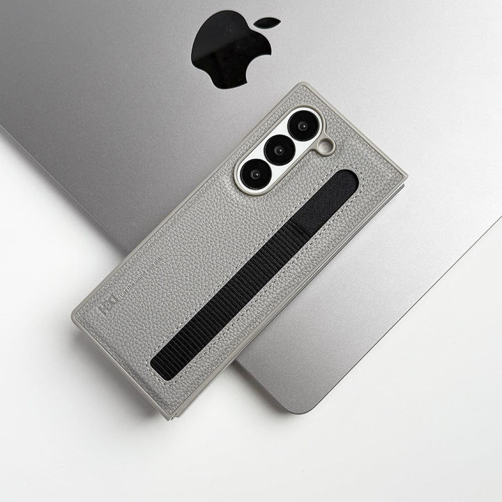 FRATO Fold 6 Collection Samsung Galaxy Z Fold 6 PU Leather Case Cover With S Pen Slot (Grey)
