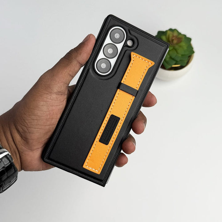 FRATO Fold 6 Collection Samsung Galaxy Z fold 6 PU Leather Case With Strap Holder
