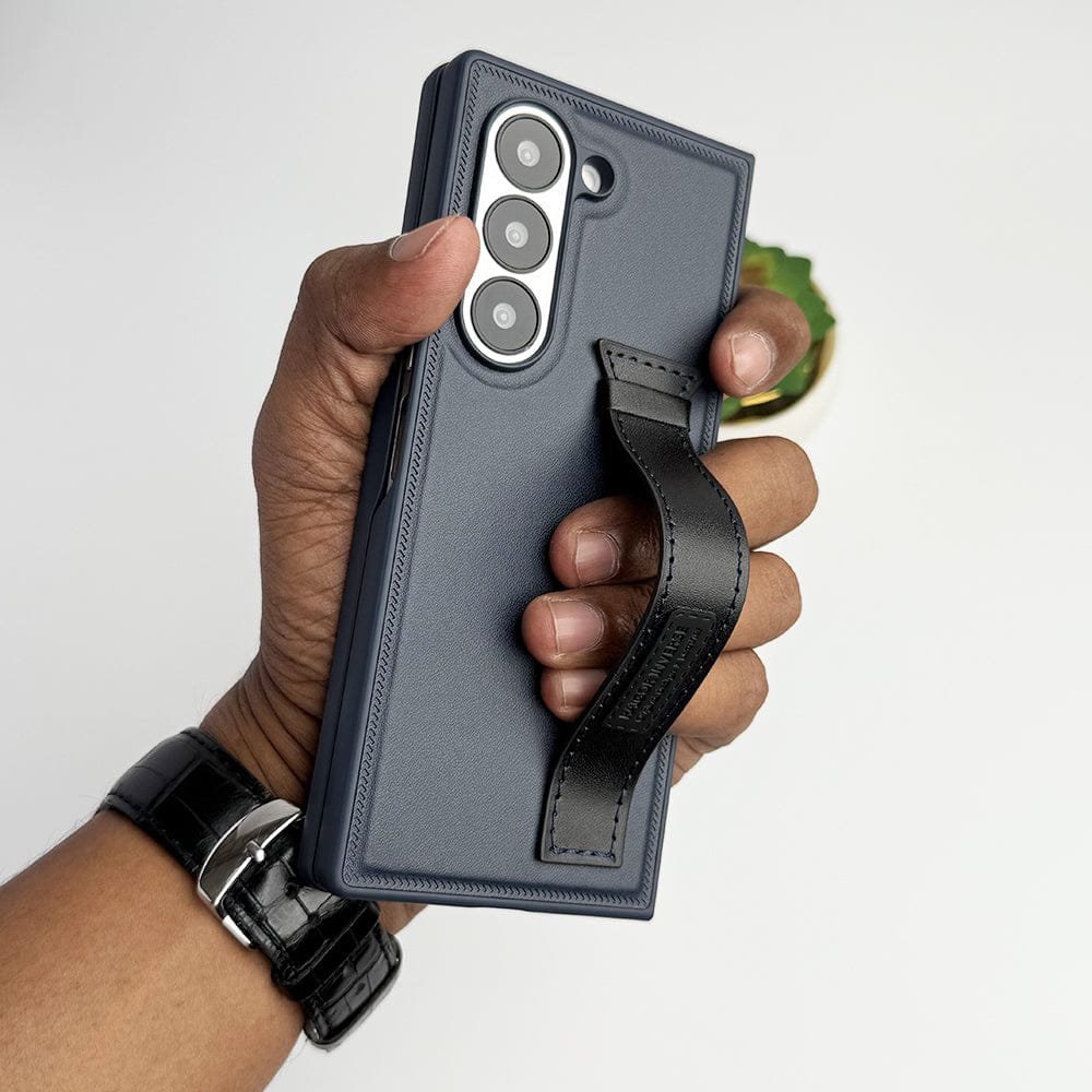 FRATO Fold 6 Collection Samsung Galaxy Z fold 6 PU Leather Case With Strap Holder