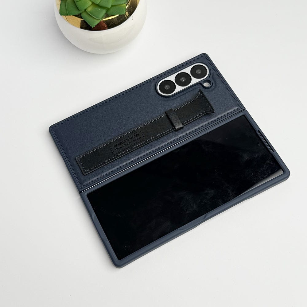 FRATO Fold 6 Collection Samsung Galaxy Z fold 6 PU Leather Case With Strap Holder