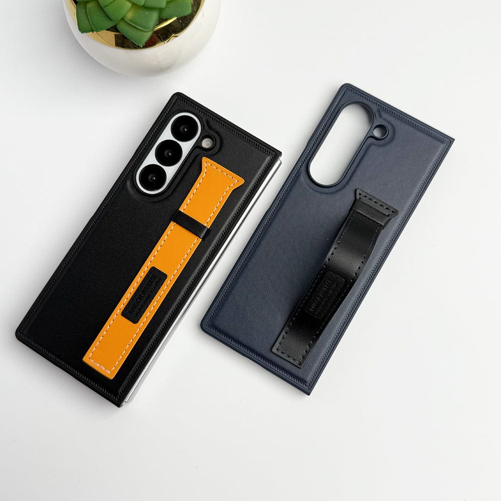 FRATO Fold 6 Collection Samsung Galaxy Z fold 6 PU Leather Case With Strap Holder