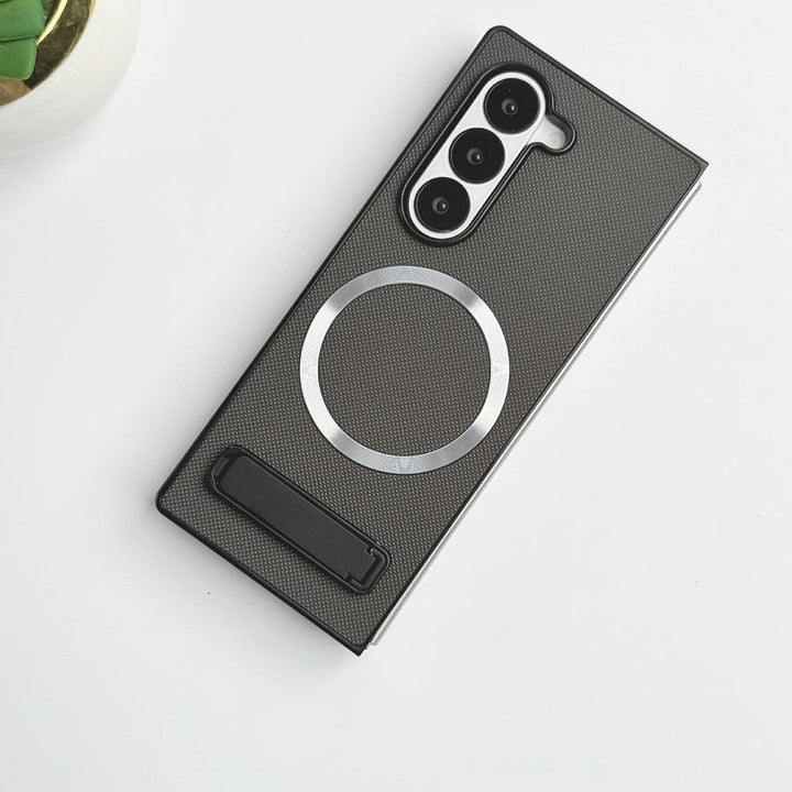 FRATO Fold 6 Collection Samsung Galaxy Z Fold 6 PU Leather MS Ring Kick Stand Cover