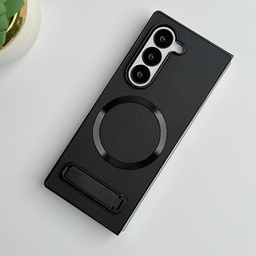 FRATO Fold 6 Collection Samsung Galaxy Z Fold 6 PU Leather MS Ring Kick Stand Cover