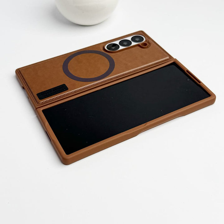 FRATO Fold 6 Collection Samsung Galaxy Z fold 6 PU Leather Strong Magnetic MagSafe Ring Cover
