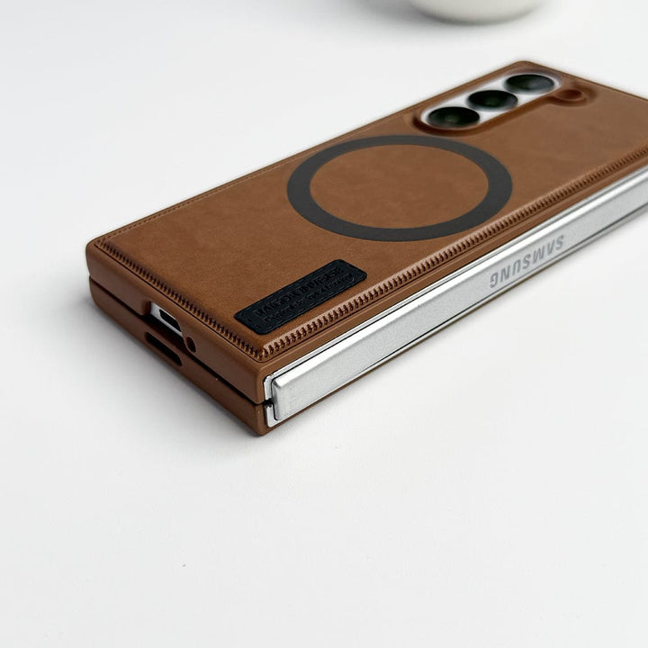 FRATO Fold 6 Collection Samsung Galaxy Z fold 6 PU Leather Strong Magnetic MagSafe Ring Cover