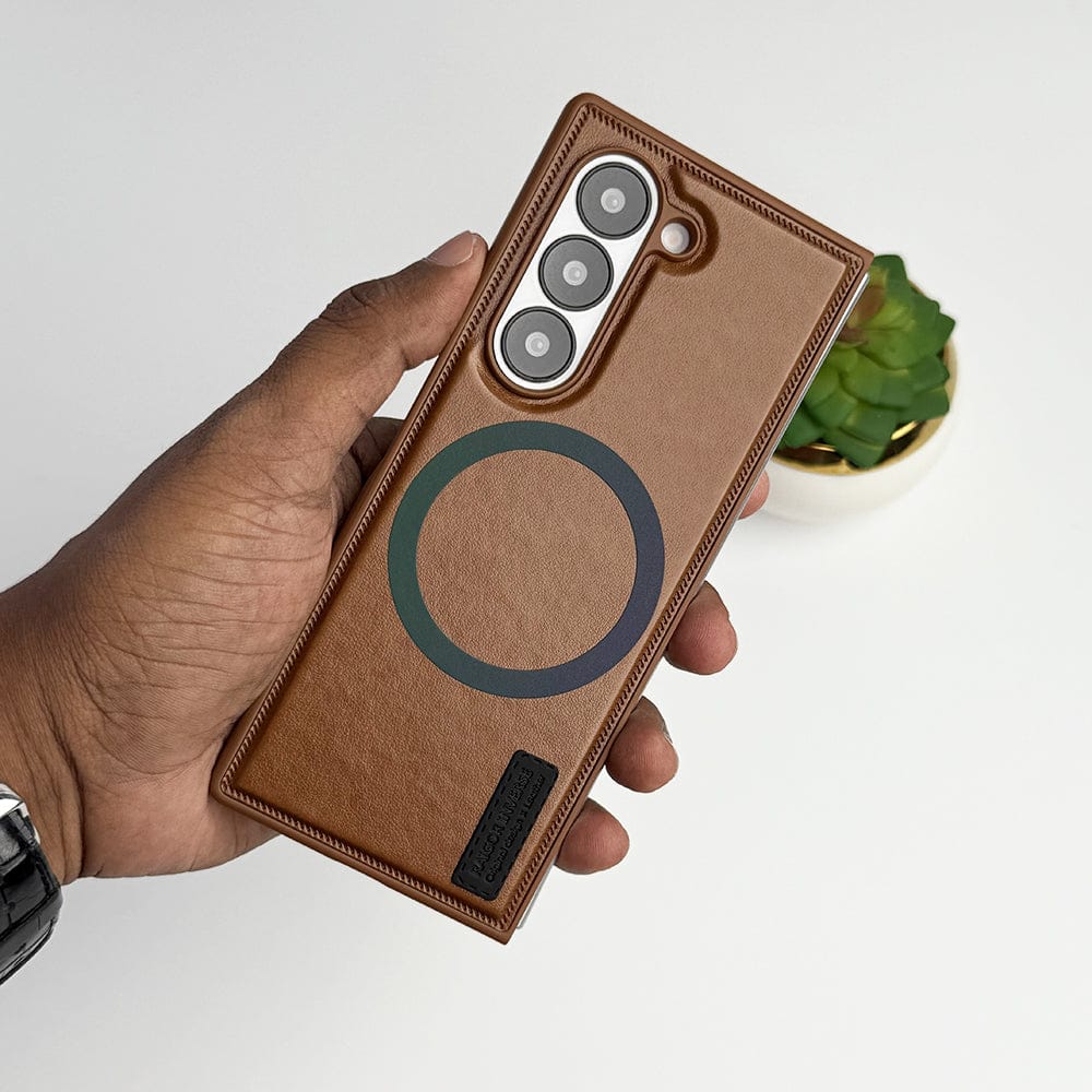 FRATO Fold 6 Collection Samsung Galaxy Z fold 6 PU Leather Strong Magnetic MagSafe Ring Cover