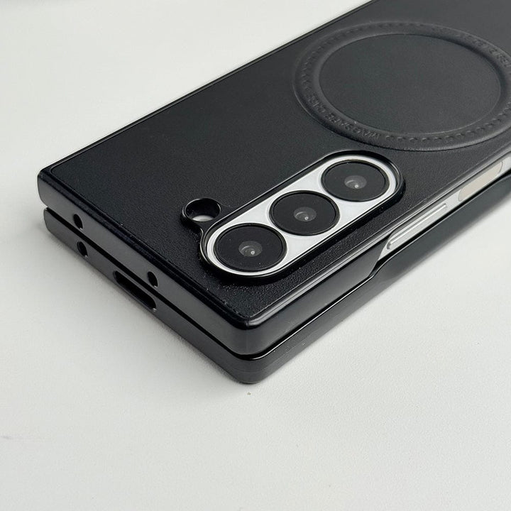 FRATO Fold 6 Collection Samsung Galaxy Z Fold 6 PU Leather Strong Magnetic Ring Cover