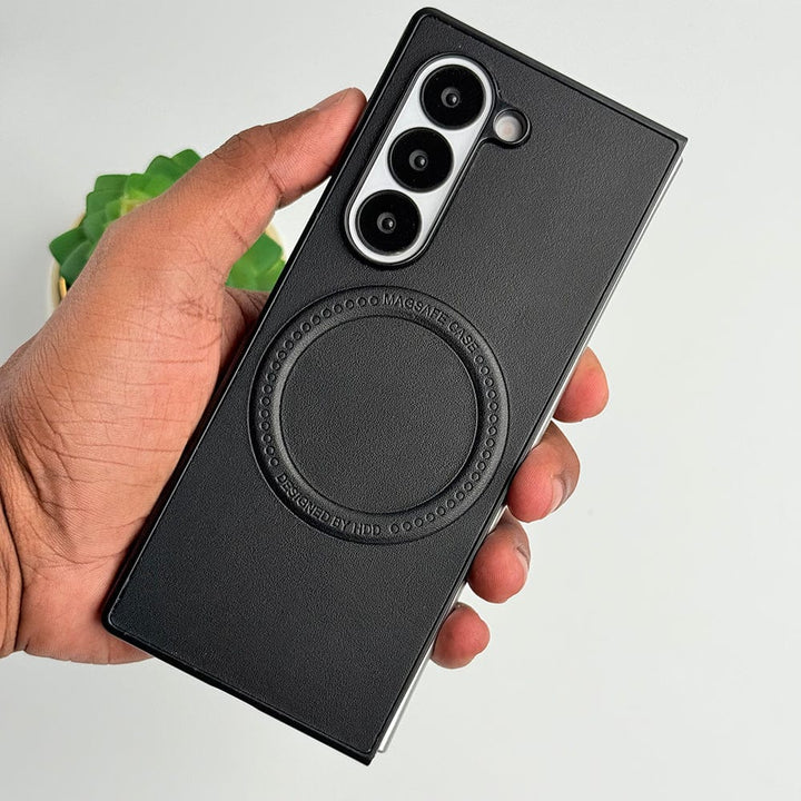 FRATO Fold 6 Collection Samsung Galaxy Z Fold 6 PU Leather Strong Magnetic Ring Cover