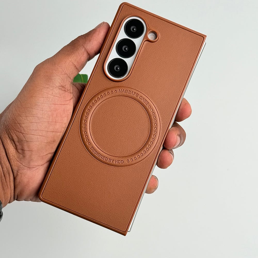 FRATO Fold 6 Collection Samsung Galaxy Z Fold 6 PU Leather Strong Magnetic Ring Cover