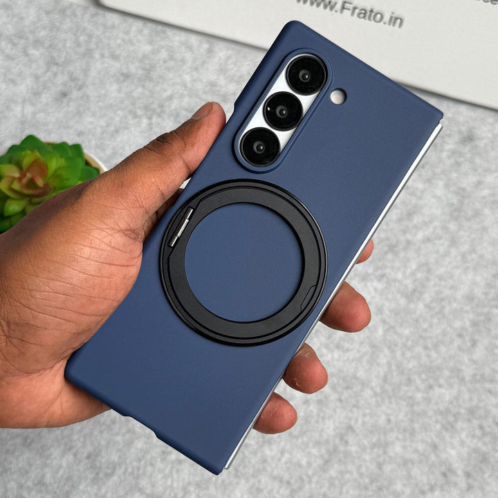 FRATO Fold 6 Collection Samsung Galaxy Z Fold 6 Rotating Bracket Stand Front Glass Protection Case