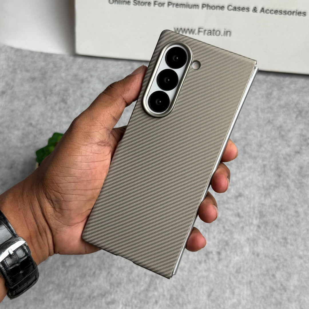 FRATO Fold 6 Collection Samsung Galaxy Z Fold 6 Small Carbon Line Pattern Case Cover