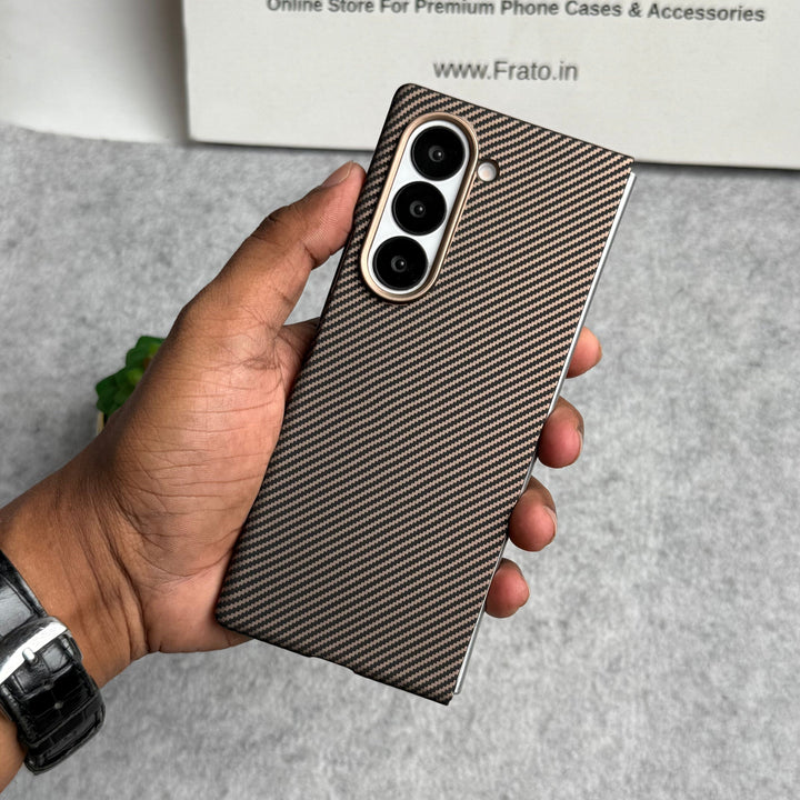 FRATO Fold 6 Collection Samsung Galaxy Z Fold 6 Small Carbon Line Pattern Case Cover