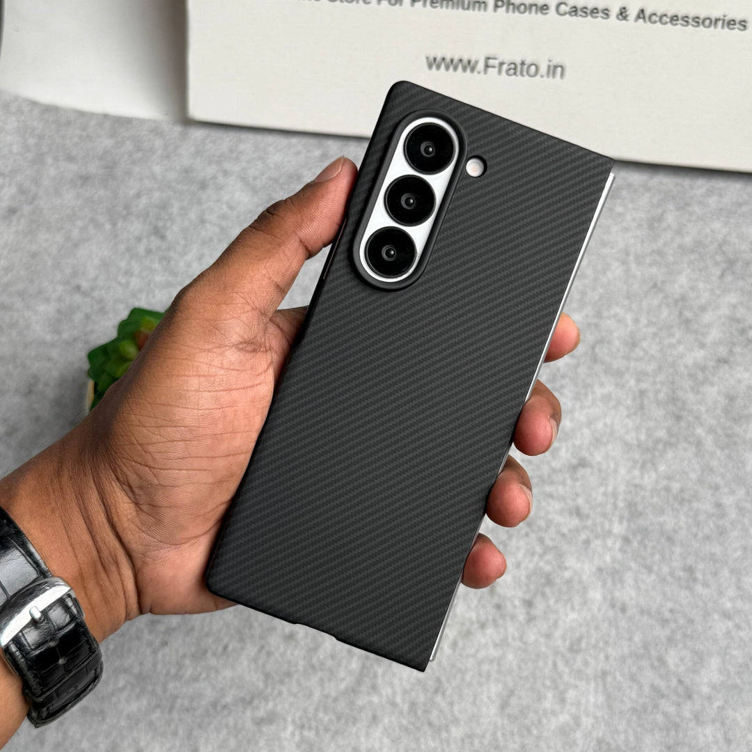 FRATO Fold 6 Collection Samsung Galaxy Z Fold 6 Small Carbon Line Pattern Case Cover
