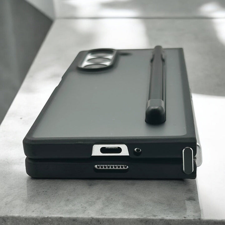 FRATO Fold 6 Collection Samsung Galaxy Z Fold 6 Smoke Transparent Case With S-Pen Holder