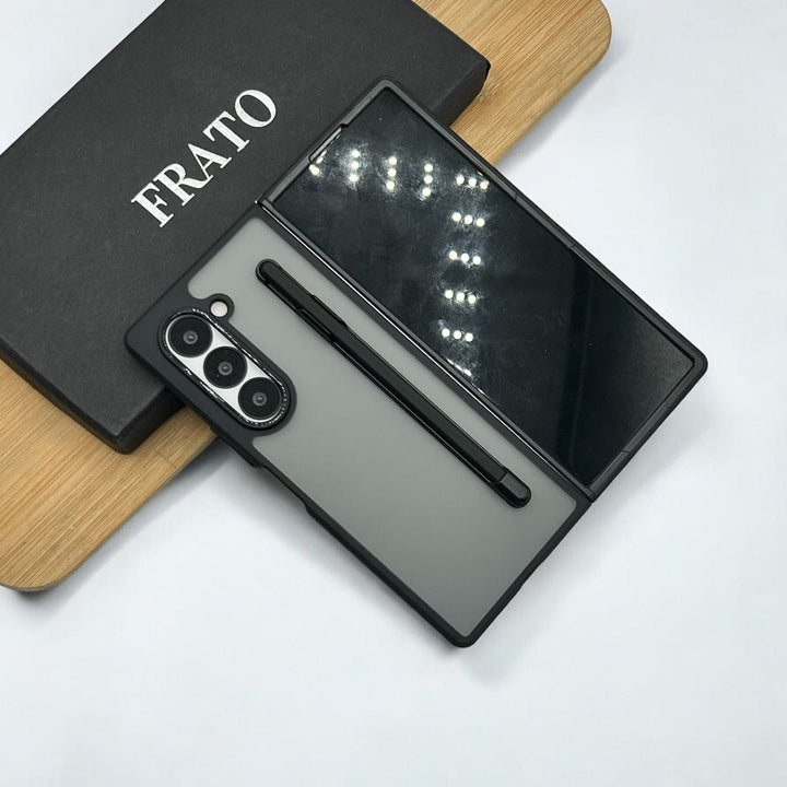 FRATO Fold 6 Collection Samsung Galaxy Z Fold 6 Smoke Transparent Case With S-Pen Holder
