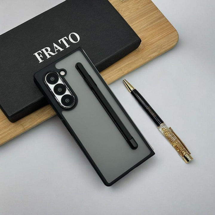 FRATO Fold 6 Collection Samsung Galaxy Z Fold 6 Smoke Transparent Case With S-Pen Holder