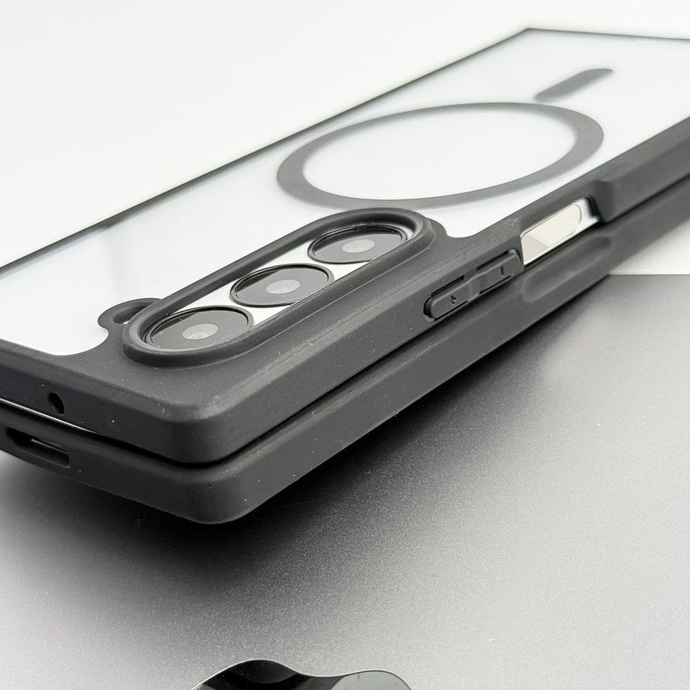 FRATO Fold 6 Collection Samsung Galaxy Z Fold 6 Transparent Acrylic Side Bumper Magnetic Ring Cover