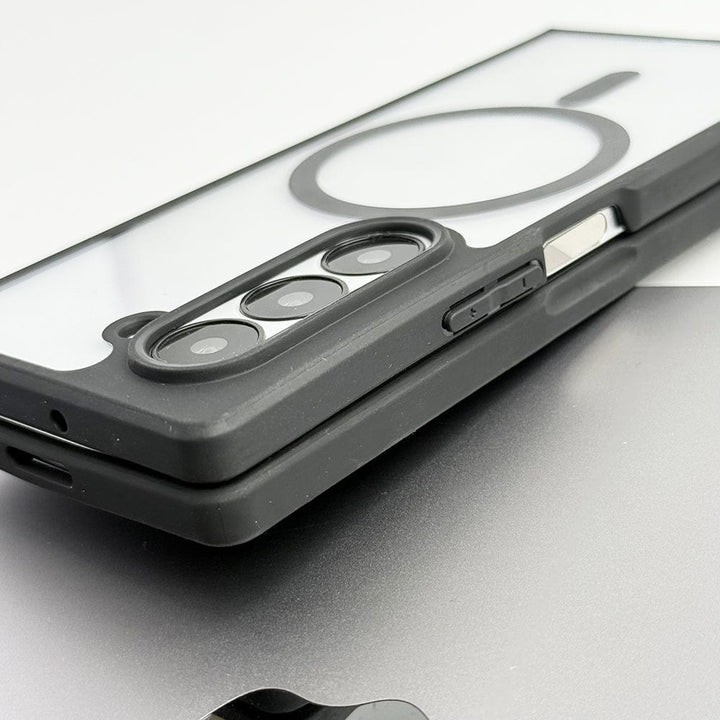 FRATO Fold 6 Collection Samsung Galaxy Z Fold 6 Transparent Acrylic Side Bumper Magnetic Ring Cover