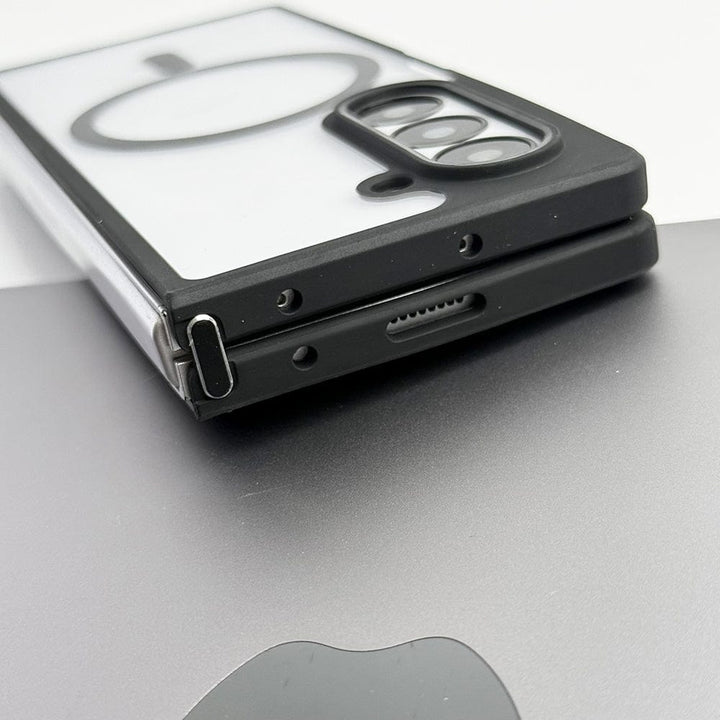 FRATO Fold 6 Collection Samsung Galaxy Z Fold 6 Transparent Acrylic Side Bumper Magnetic Ring Cover
