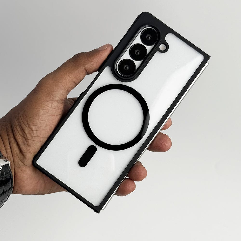 FRATO Fold 6 Collection Samsung Galaxy Z Fold 6 Transparent Acrylic Side Bumper Magnetic Ring Cover