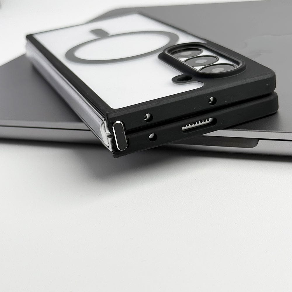FRATO Fold 6 Collection Samsung Galaxy Z Fold 6 Transparent Acrylic Side Bumper Magnetic Ring Cover