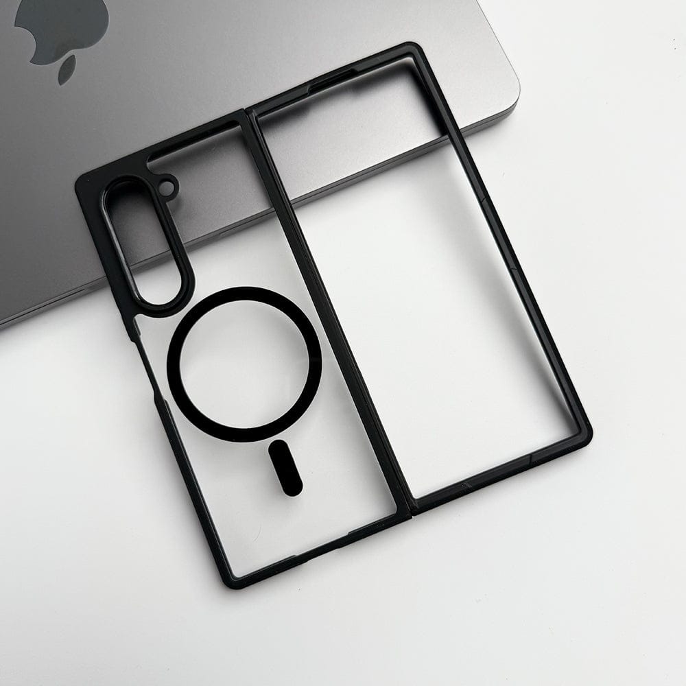 FRATO Fold 6 Collection Samsung Galaxy Z Fold 6 Transparent Acrylic Side Bumper Magnetic Ring Cover