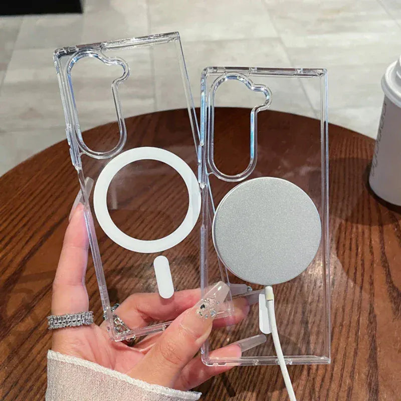 FRATO Fold 6 Collection Samsung Galaxy Z Fold 6 Transparent Case With Magnetic Charging Ring