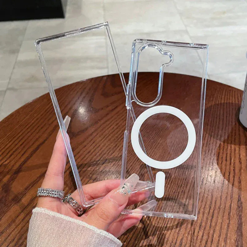 FRATO Fold 6 Collection Samsung Galaxy Z Fold 6 Transparent Case With Magnetic Charging Ring