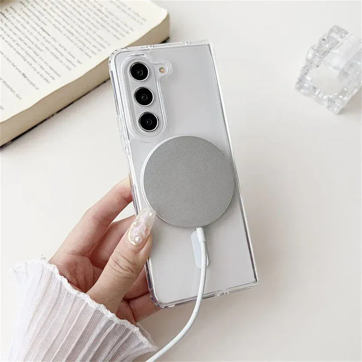 FRATO Fold 6 Collection Samsung Galaxy Z Fold 6 Transparent Case With Magnetic Charging Ring