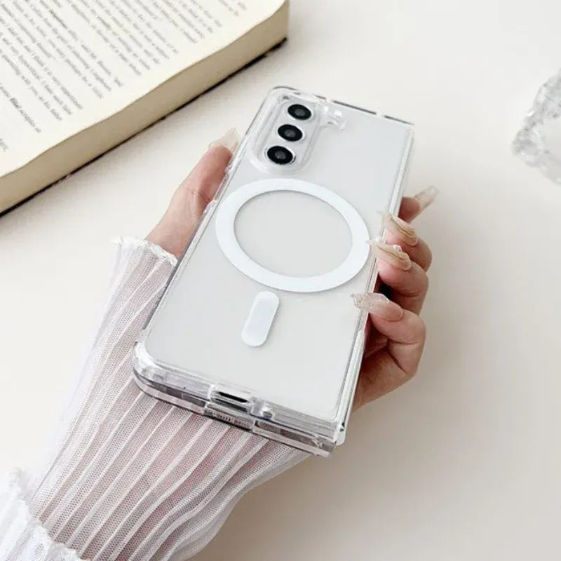FRATO Fold 6 Collection Samsung Galaxy Z Fold 6 Transparent Case With Magnetic Charging Ring