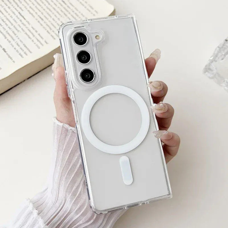 FRATO Fold 6 Collection Samsung Galaxy Z Fold 6 Transparent Case With Magnetic Charging Ring