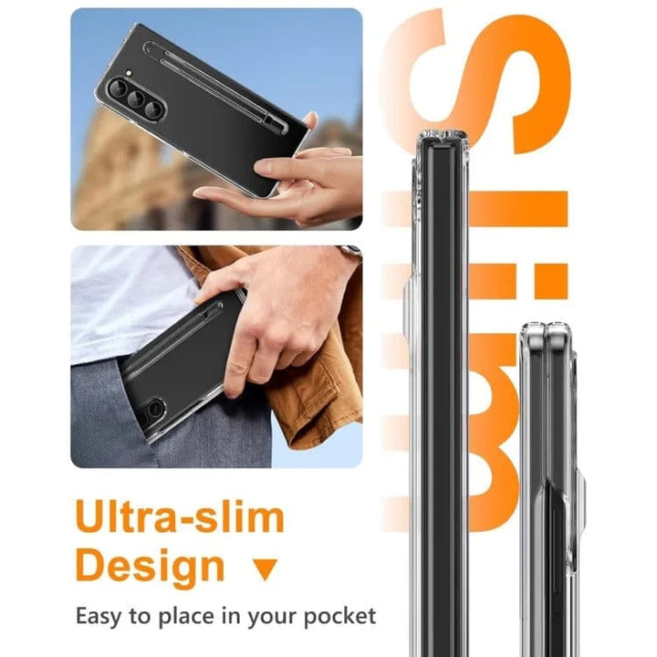 FRATO Fold 6 Collection Samsung Galaxy Z Fold 6 Transparent Cristal Hard Shell Cover Case With S-Pent Slot