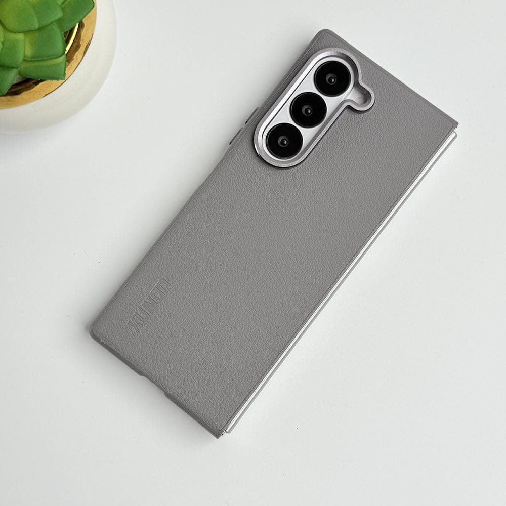 FRATO Fold 6 Collection Titanium Gray Samsung Galaxy Z Fold 6  Leather Texture Hard Cover