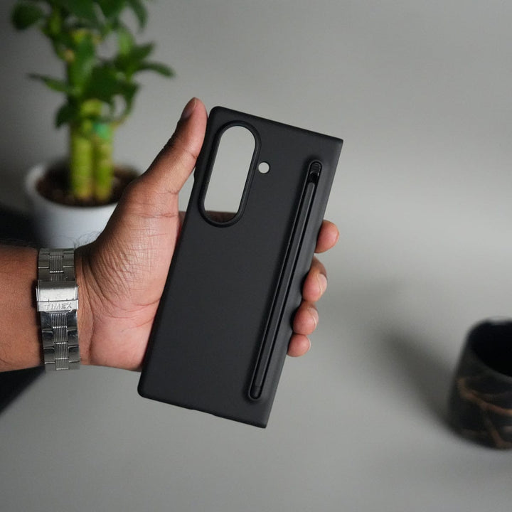 FRATO Fold 7 Collection Black Galaxy Z Fold 7 Case with Basic S Pen | Slim Shockproof