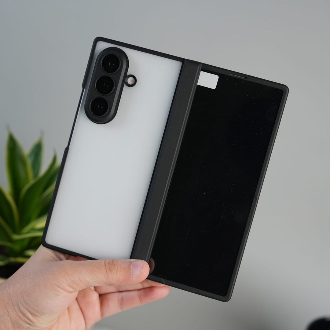 FRATO Fold 7 Collection Black Galaxy Z Fold 7 Frosted Matte Case | Front Glass &amp; Heinge Protection
