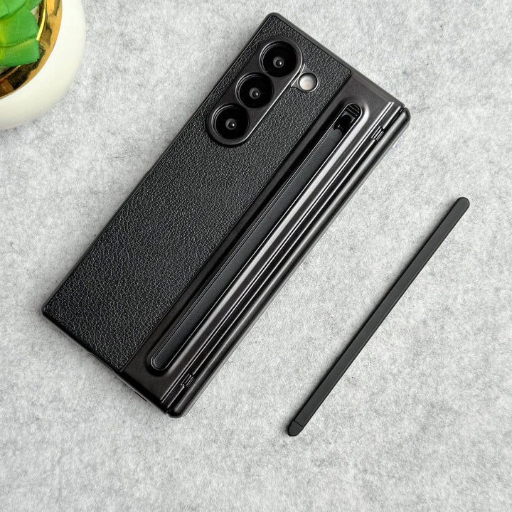 FRATO Fold 7 Collection Black Samsung Galaxy Z Fold 7 Chrome Plating front Glass Protection Hinge Case Folding Cover