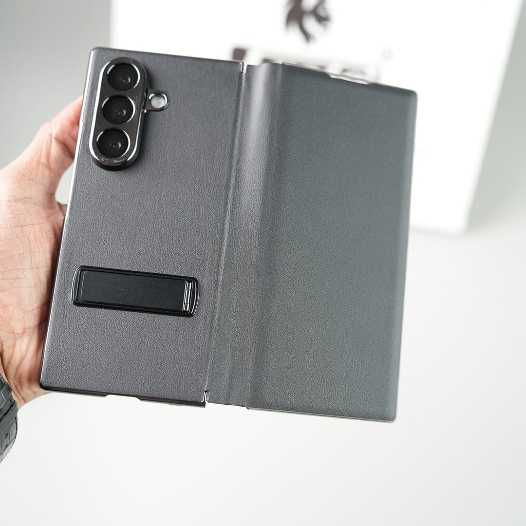 FRATO Fold 7 Collection Black Samsung Galaxy Z Fold 7 Flip Cover with Kickstand | PU Leather Protective Case