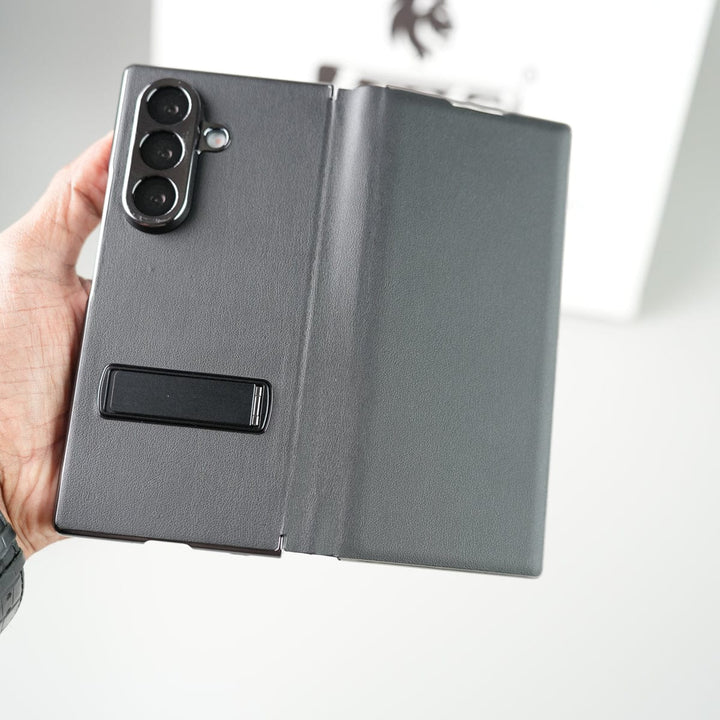 FRATO Fold 7 Collection Black Samsung Galaxy Z Fold 7 Flip Cover with Kickstand | PU Leather Protective Case