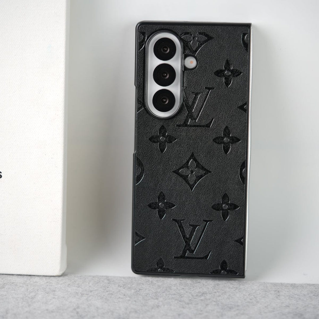 FRATO Fold 7 Collection Black Samsung Galaxy Z Fold 7 Luxury PU Leather Fashion Brand Case Cover