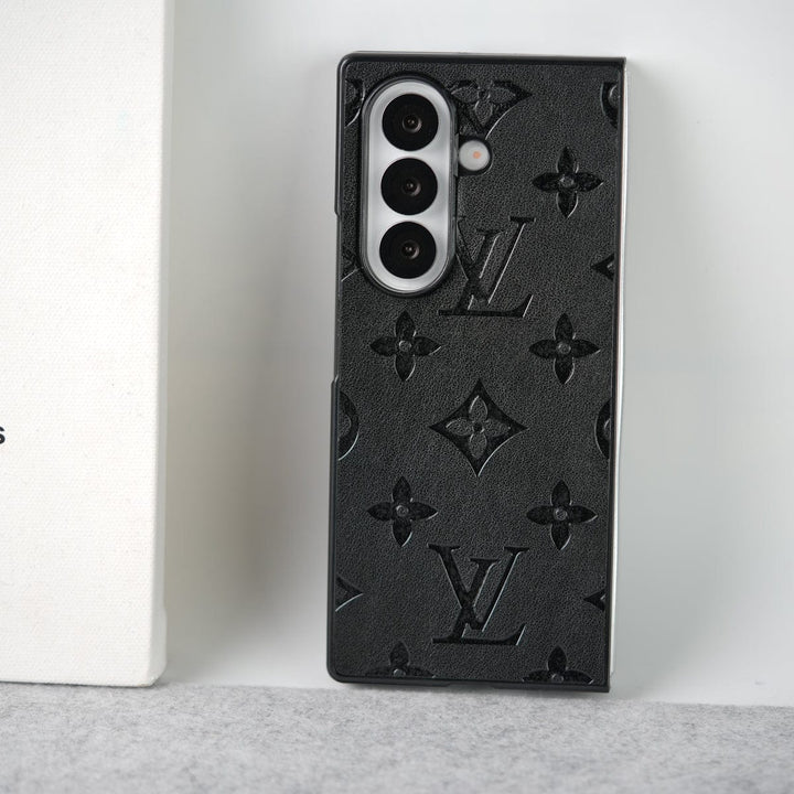 FRATO Fold 7 Collection Black Samsung Galaxy Z Fold 7 Luxury PU Leather Fashion Brand Case Cover