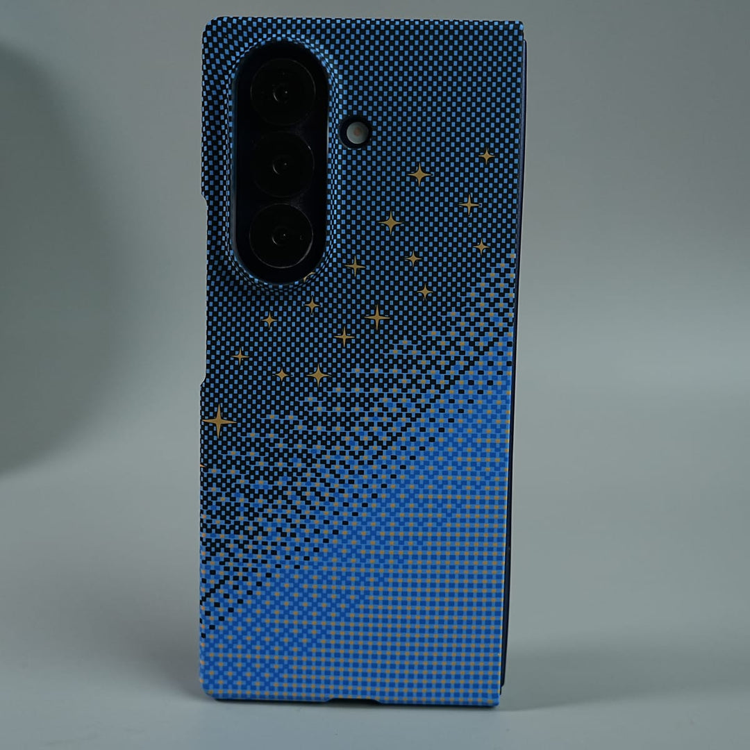 FRATO Fold 7 Collection Blue Galaxy Fold 7 Premium Pixel Gradient MagSafe Case with Metal Camera Frame