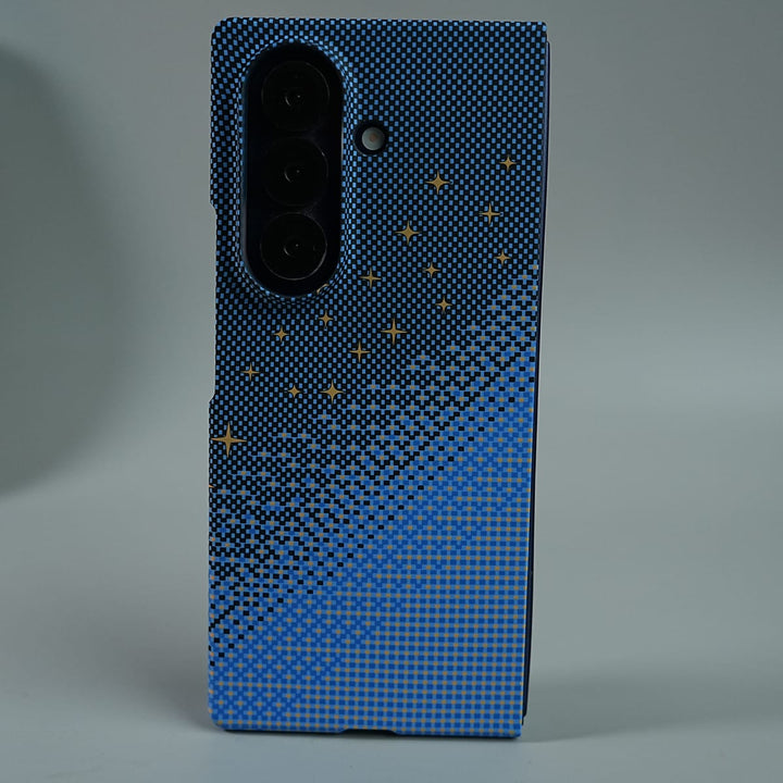 FRATO Fold 7 Collection Blue Galaxy Fold 7 Premium Pixel Gradient MagSafe Case with Metal Camera Frame