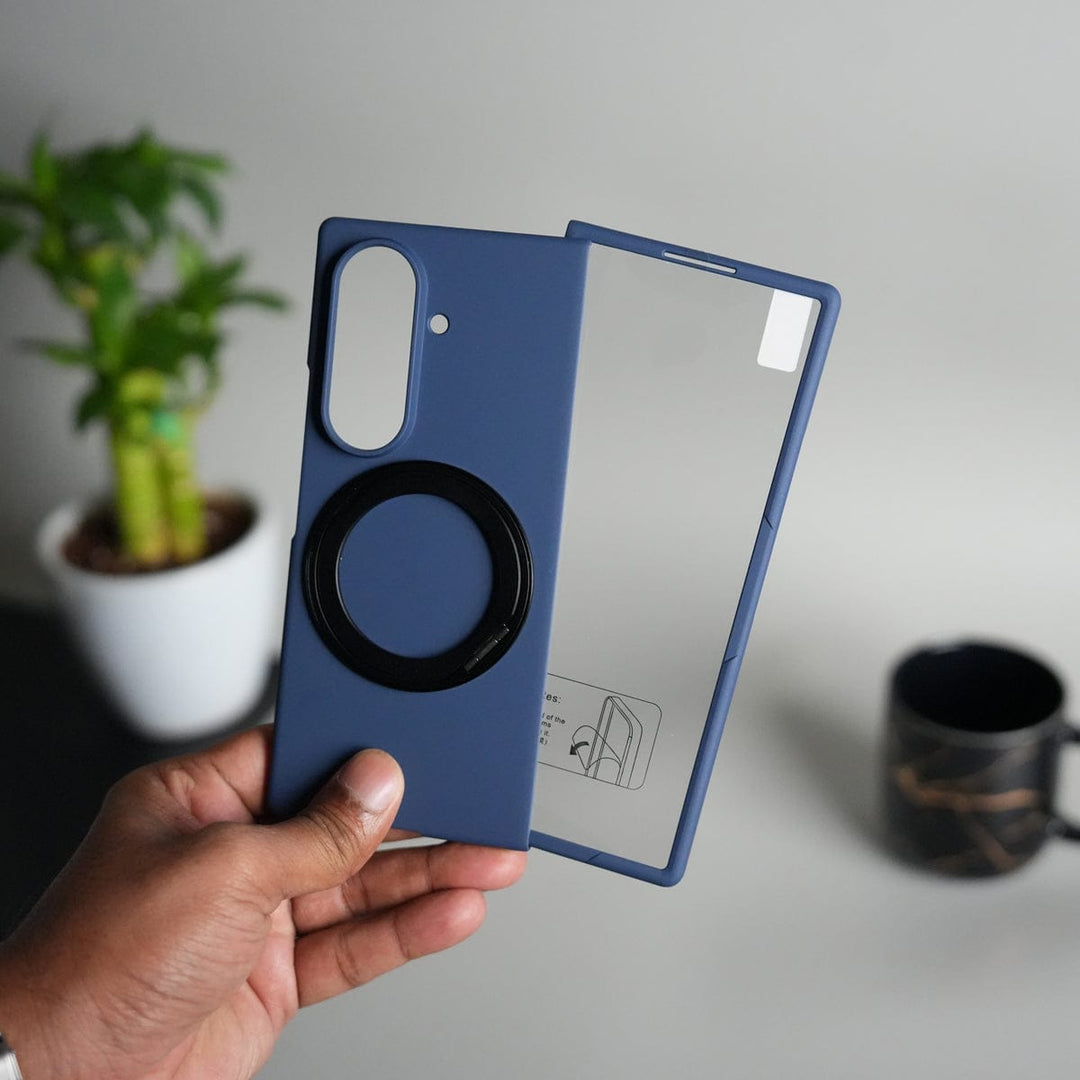 FRATO Fold 7 Collection Blue Galaxy Z Fold 7 Case | 360° Rotating Stand + Front Glass Cover