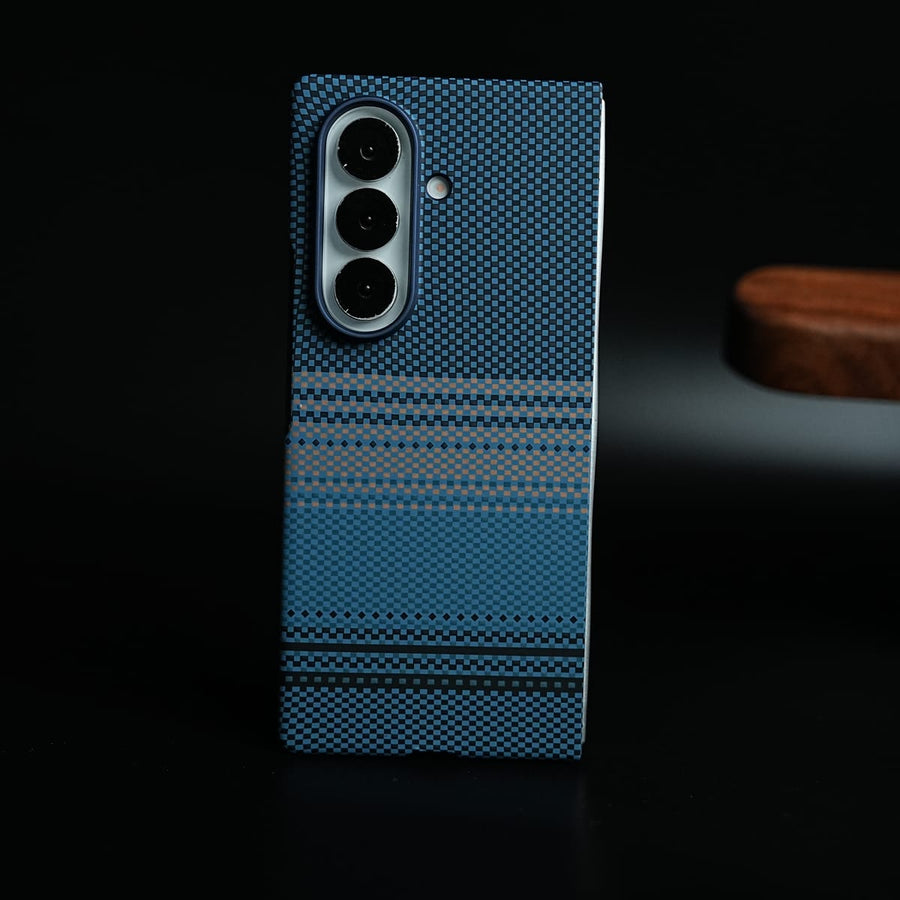 FRATO Fold 7 Collection Blue Woven Fiber Texture Slim Case for Samsung Galaxy Z Fold 7