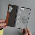 Galaxy Z Fold 7 Premium Fiber Stripe Design Slim Case Hinge Protection (Front + Back Cover)