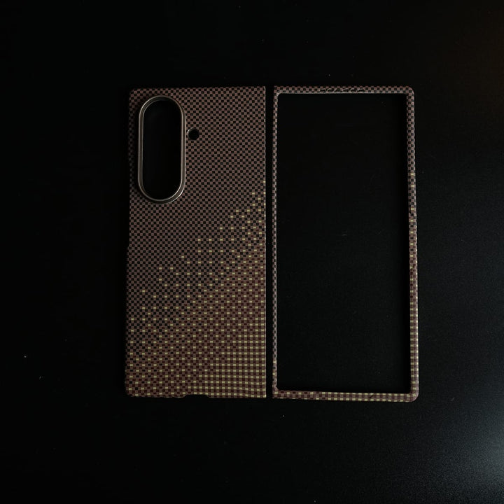 FRATO Fold 7 Collection Brown Pixel Gradient Case for Galaxy Z Fold 7 | Protective Slim Case