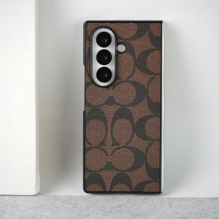 FRATO Fold 7 Collection Brown Samsung Galaxy Z Fold 7 Luxury CC Brand PU Leather Design Case Cover