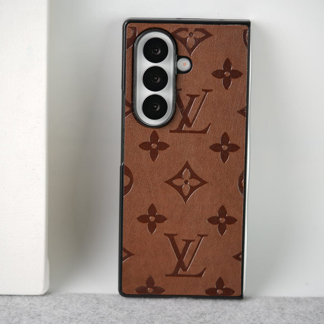 FRATO Fold 7 Collection Dark Coffee Brown Samsung Galaxy Z Fold 7 Luxury PU Leather Fashion Brand Case Cover
