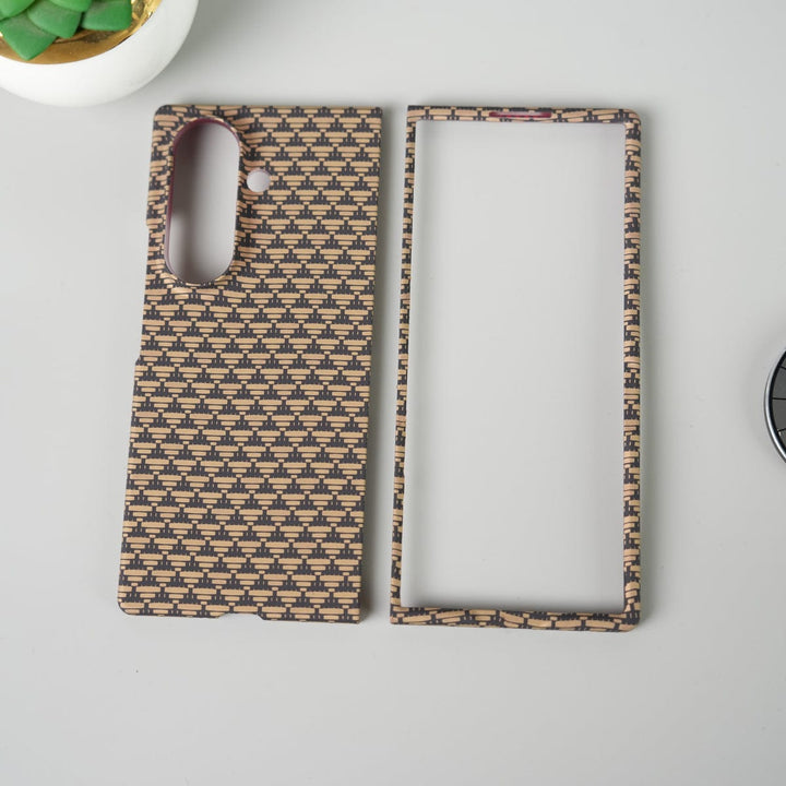 FRATO Fold 7 Collection Design 2 Samsung Galaxy Z Fold 7 Carbon Fiber Aramid Texture Case | Hard PC Slim MagSafe Cover | Shockproof Protective Design